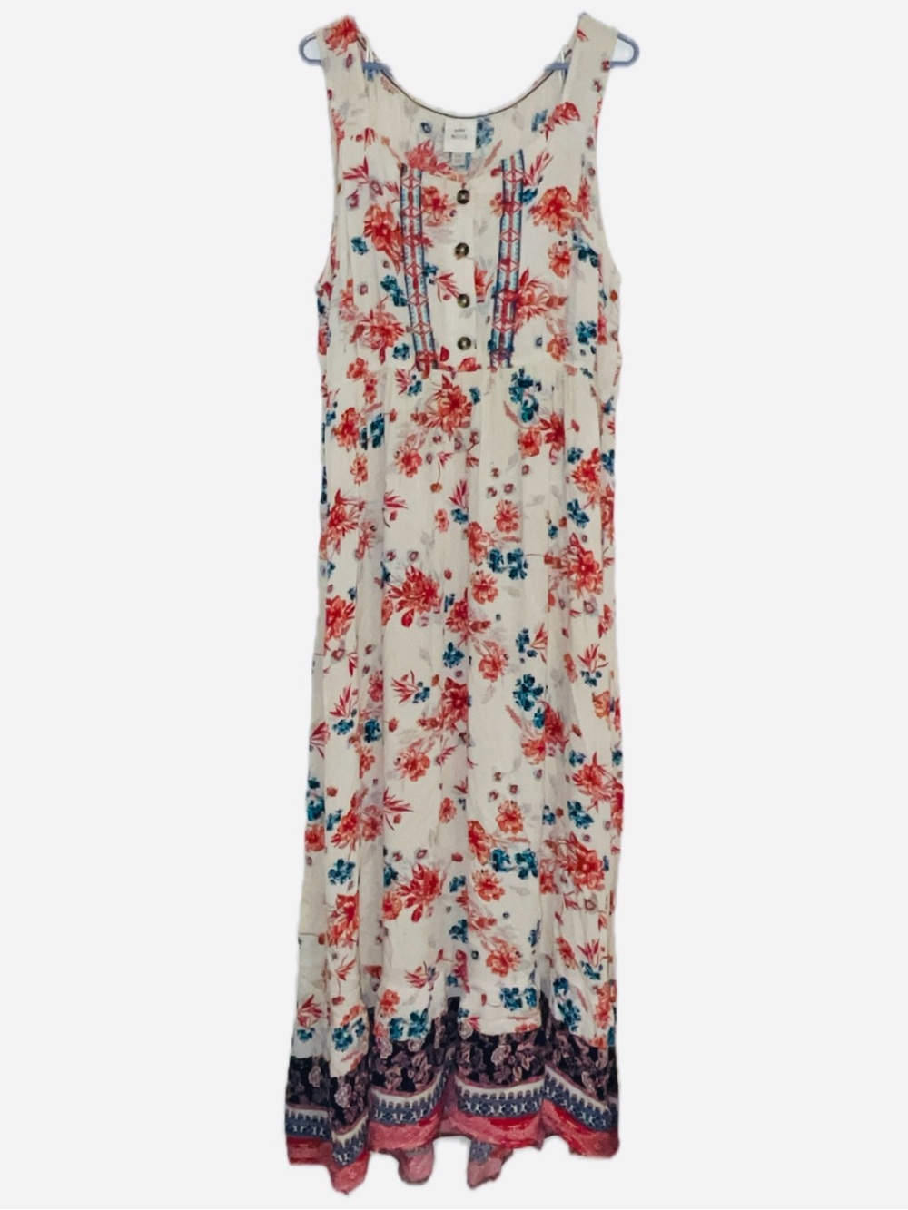 Knox Rose Cream Floral Maxi Dress with Bottom Ruffle